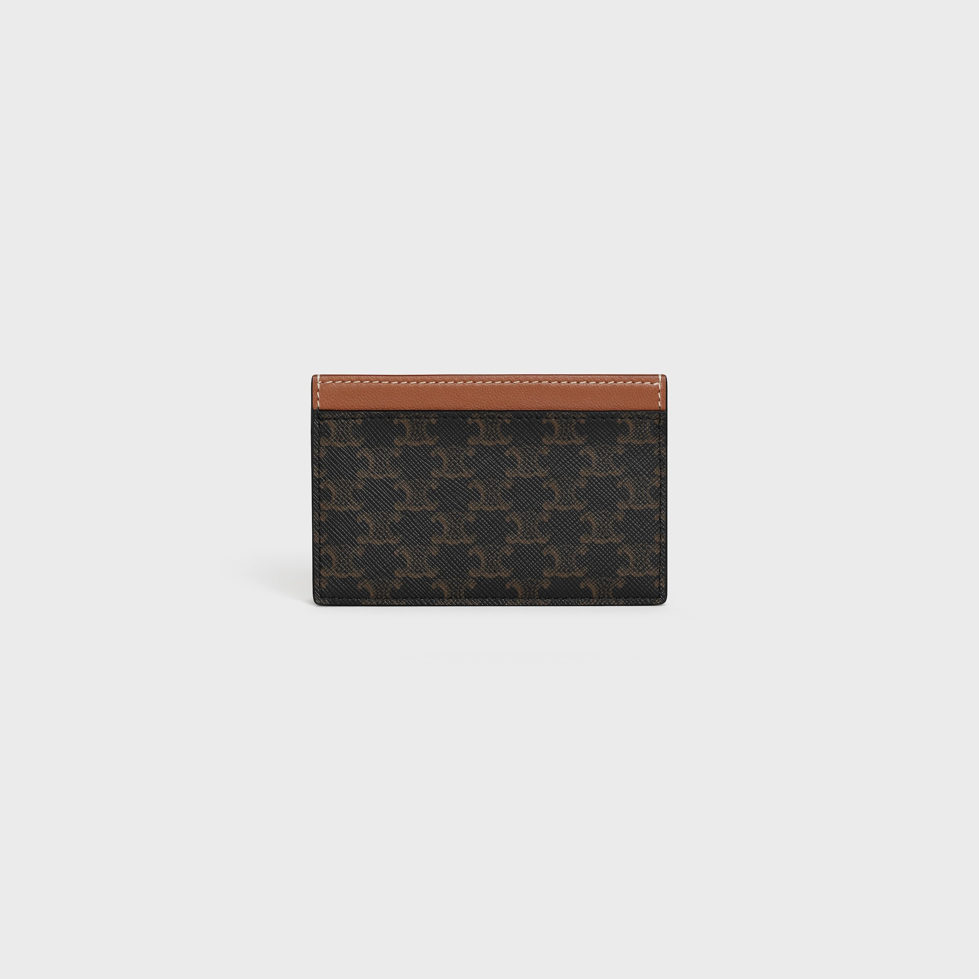 CARD HOLDER IN TRIOMPHE CANVAS WITH CELINE PRINT TAN - Image 3